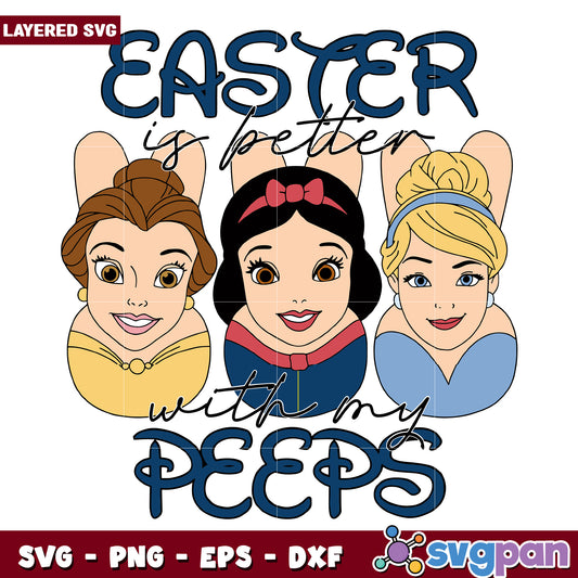 Easter Fun with Princesses and Peeps SVG Design Download