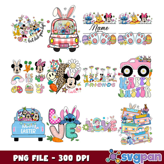 Easter Themed PNG Bundle with Fun Characters and Designs