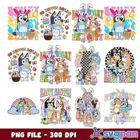 Easter day bluey png bundle