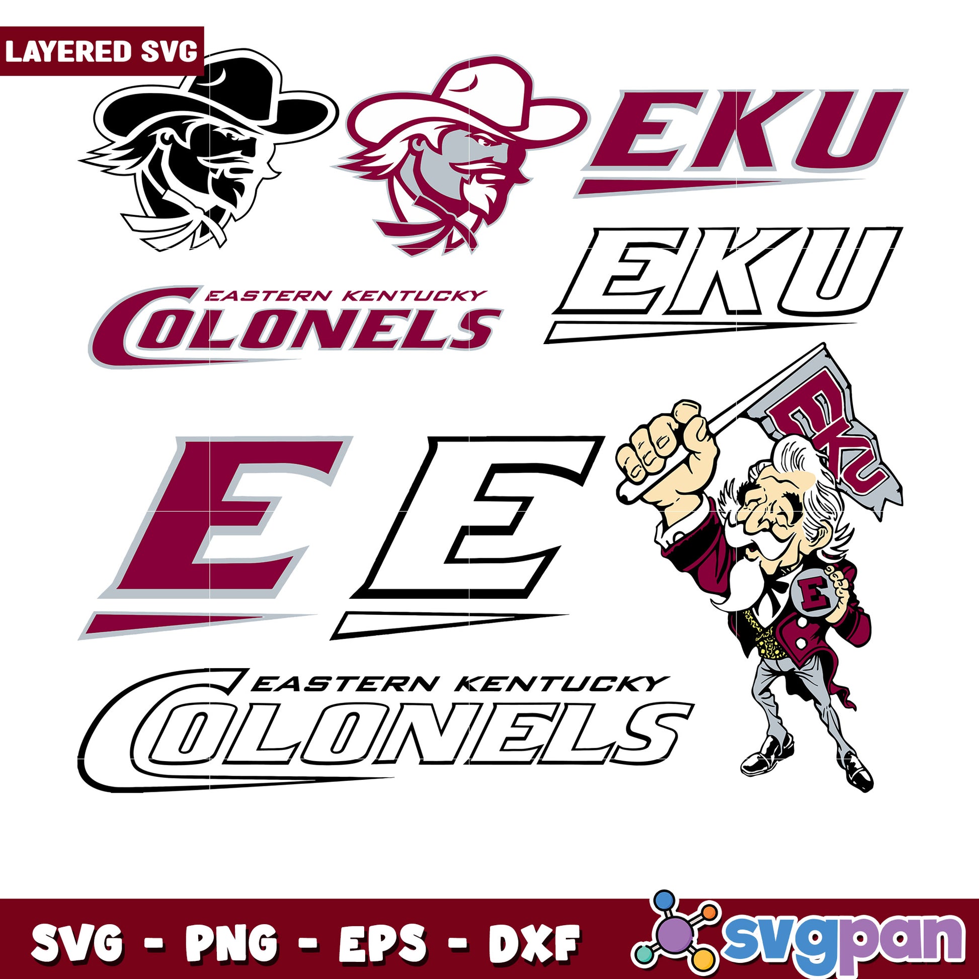 Eastern Kentucky Colonels SVG Bundle