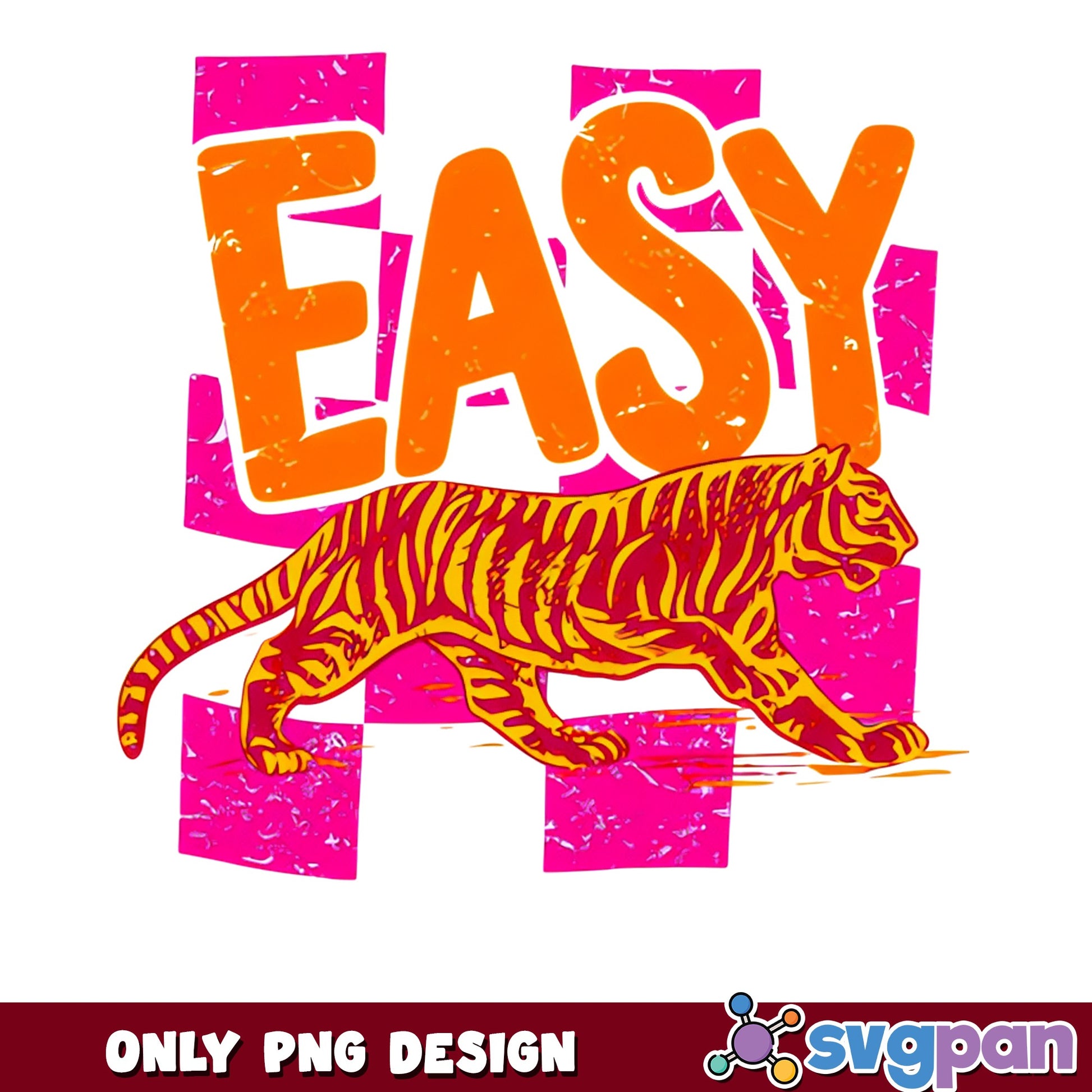Easy Tiger Retro PNG, Trendy Tiger Graphic PNG, Vintage Tiger PNG