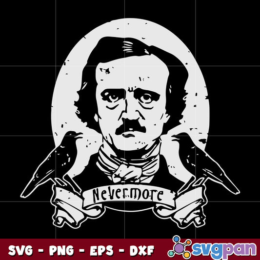 Edgar Allan Poe SVG Vintage Horror Movie Literature svg