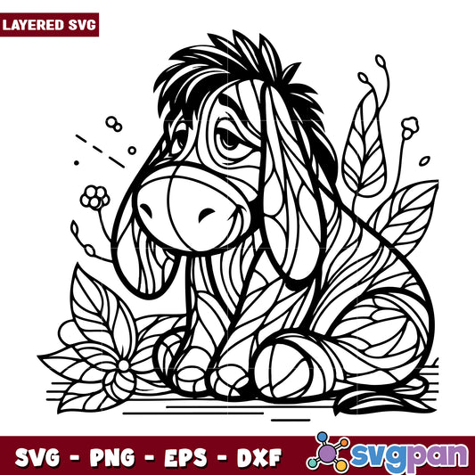 Eeyore SVG Coloring Page Printable