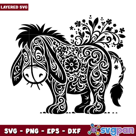 Eeyore SVG Floral Design