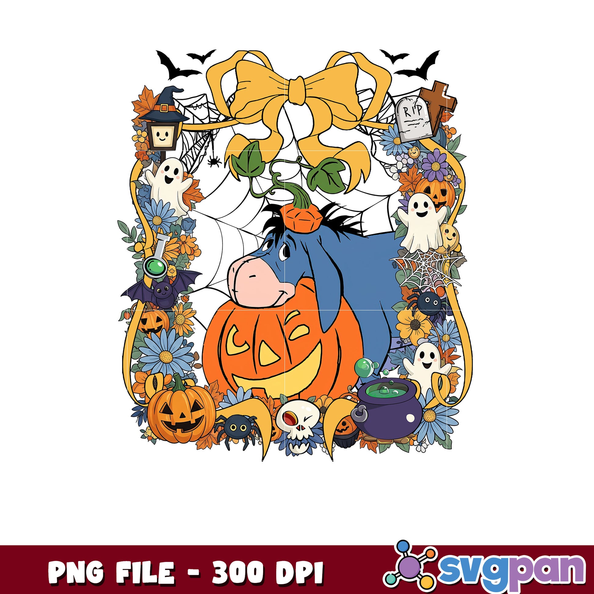 Eeyore halloween png, disney characters png, spooky halloween png