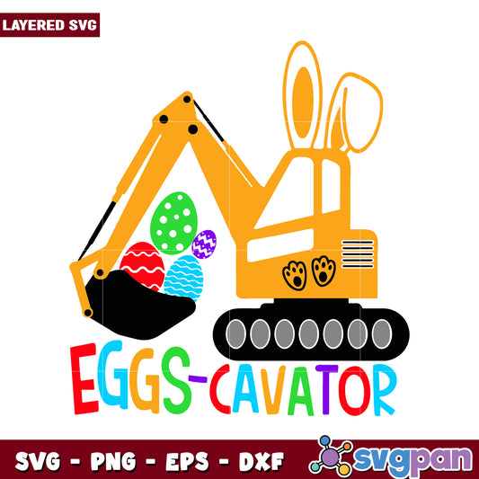 Eggs Cavator SVG Design for Easter Crafts, Layered and Colorful