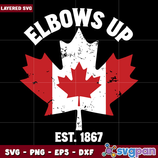 Elbows up canada flag svg, canadian mapple leaf​ svg, canada search trend svg