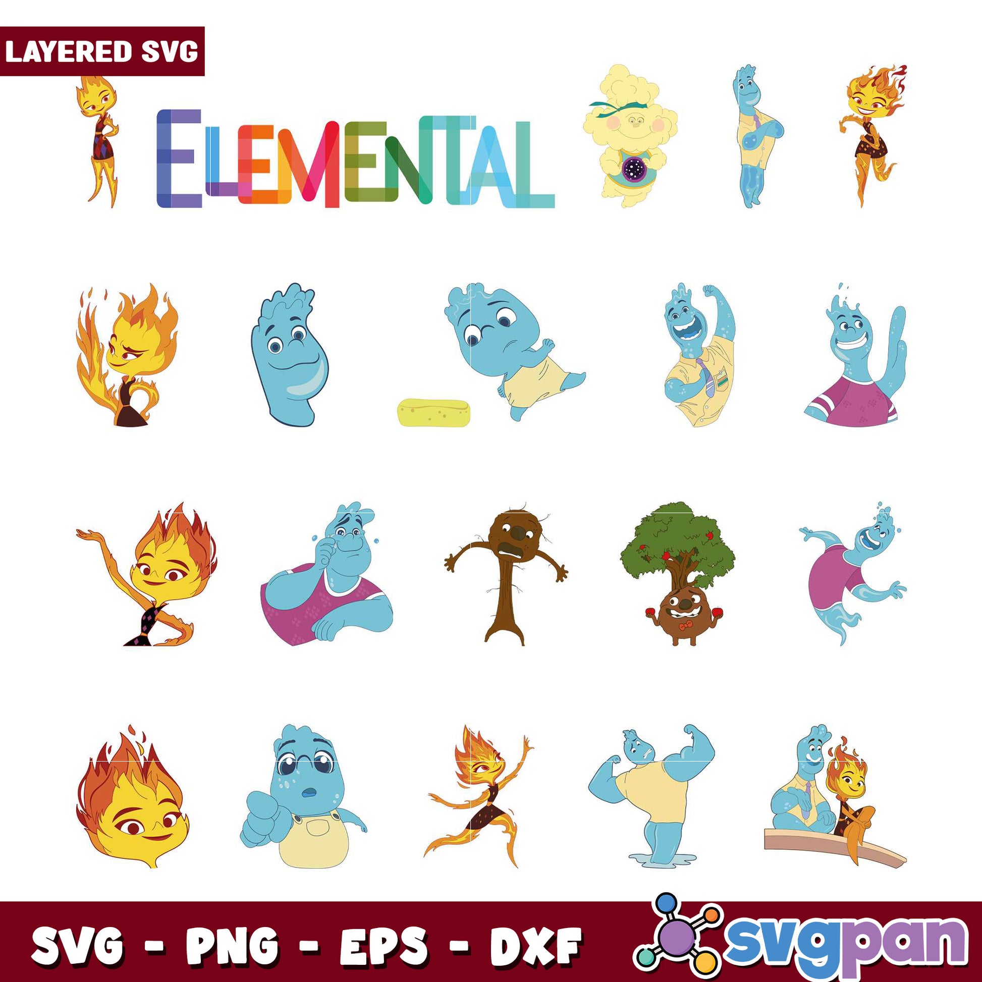 Elemental SVG Bundle Cute Character Designs