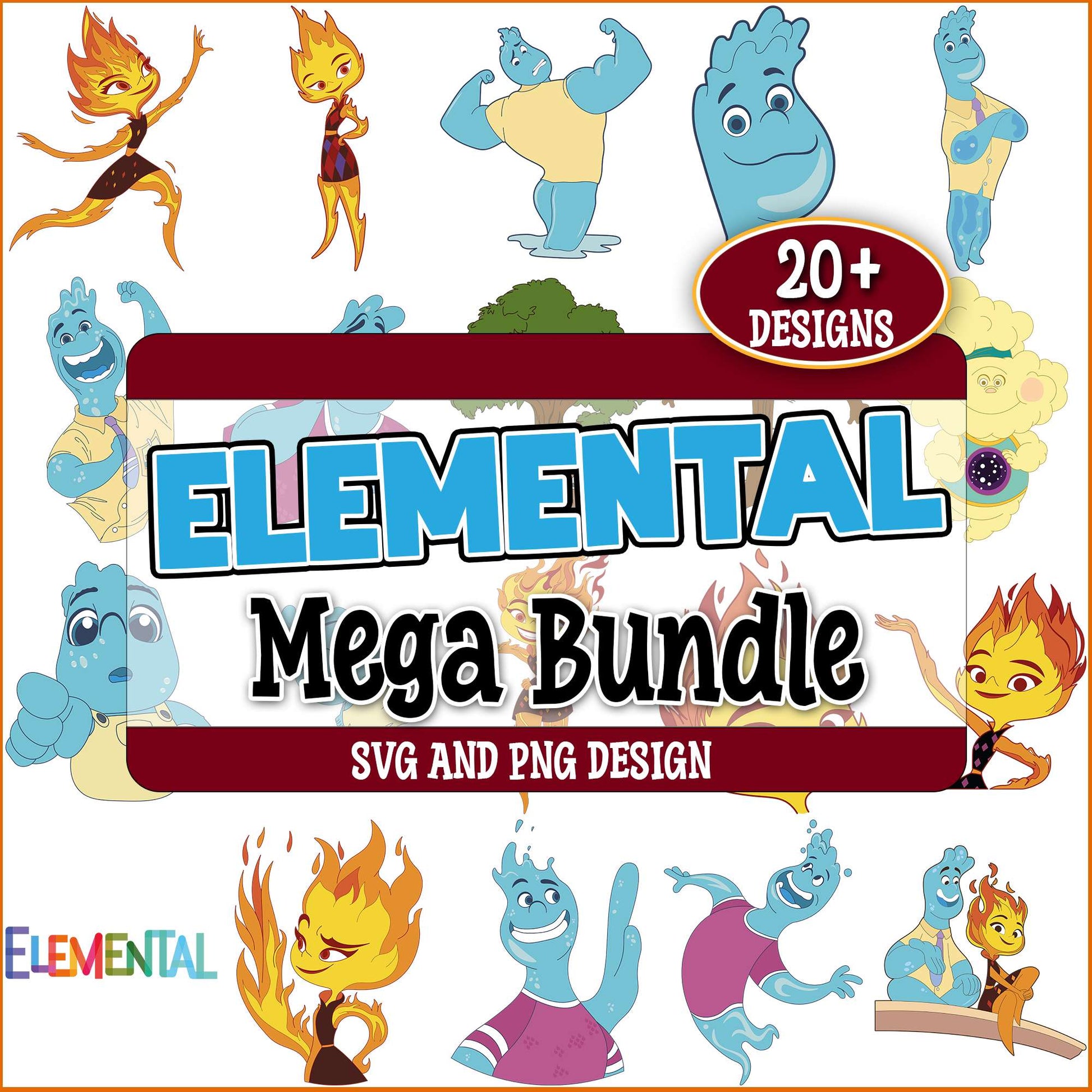 Elemental couple svg bundle