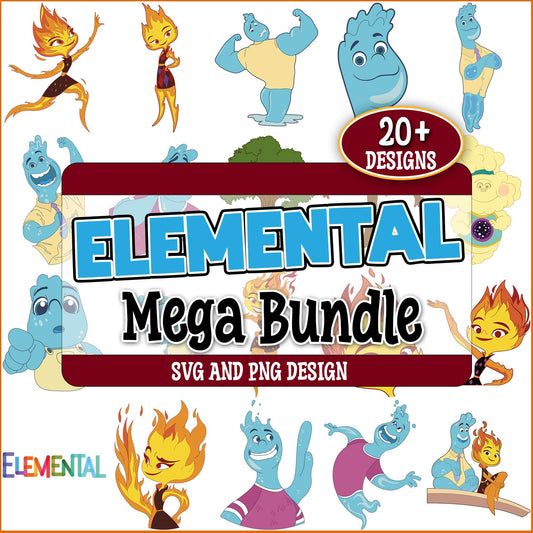 Elemental couple svg bundle
