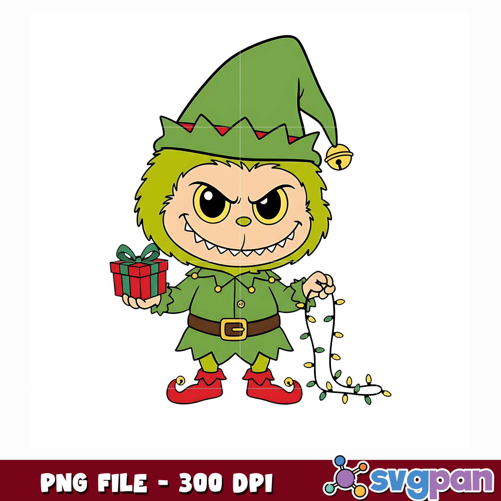 Elf labubu grinch png, christmnas grinch png, labubu elf png