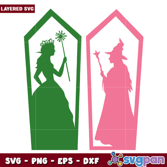 Elphaba and glinda design svg, the wizard of oz svg, halloween holiday svg