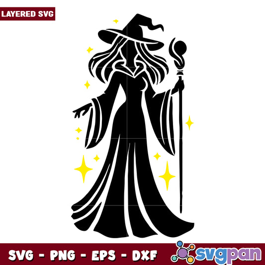 Elphaba black design design svg, wicked movie svg, elphaba silhouette svg