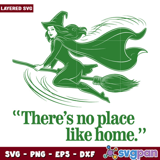 Elphaba there is no place like home illustration svg, the wizard of oz svg, halloween holiday svg