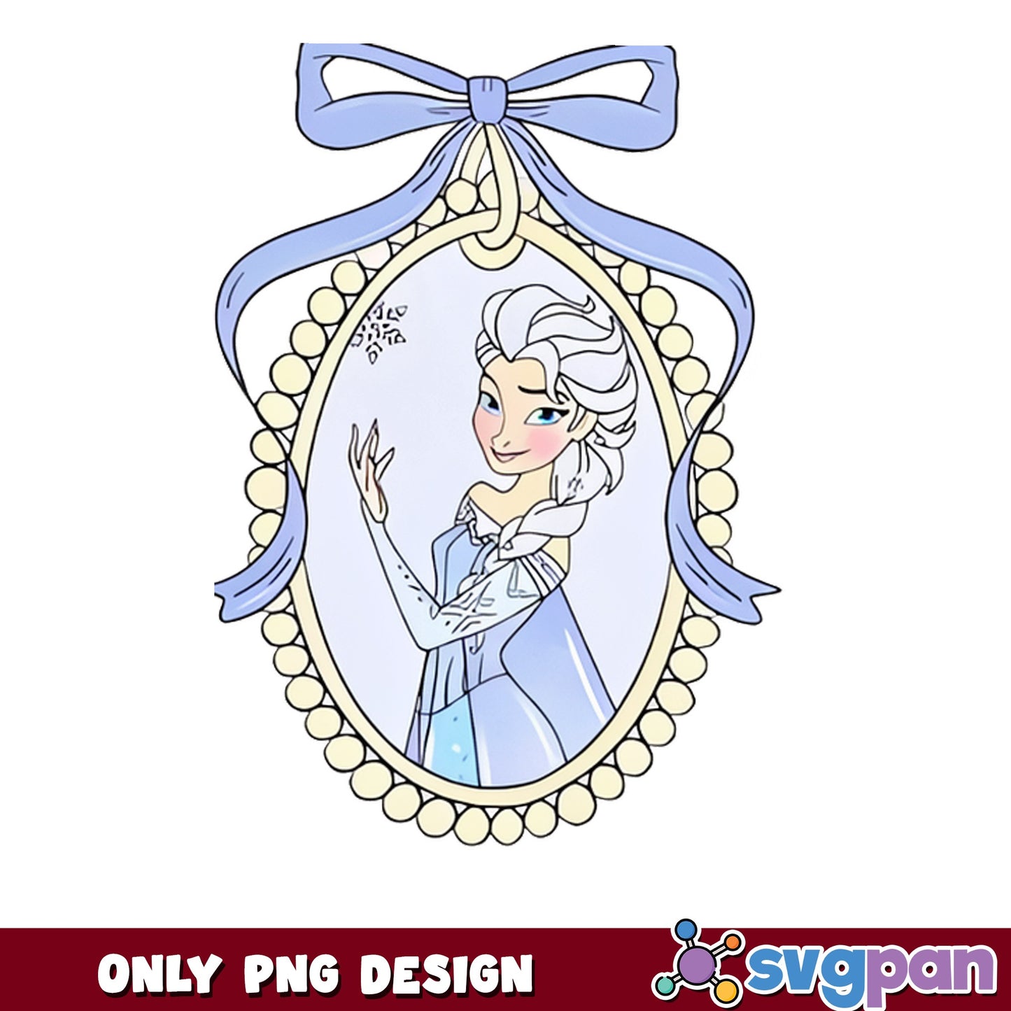 Elsa Frozen Coquette Bow Ornament PNG, Disney PNG, Christmas PNG