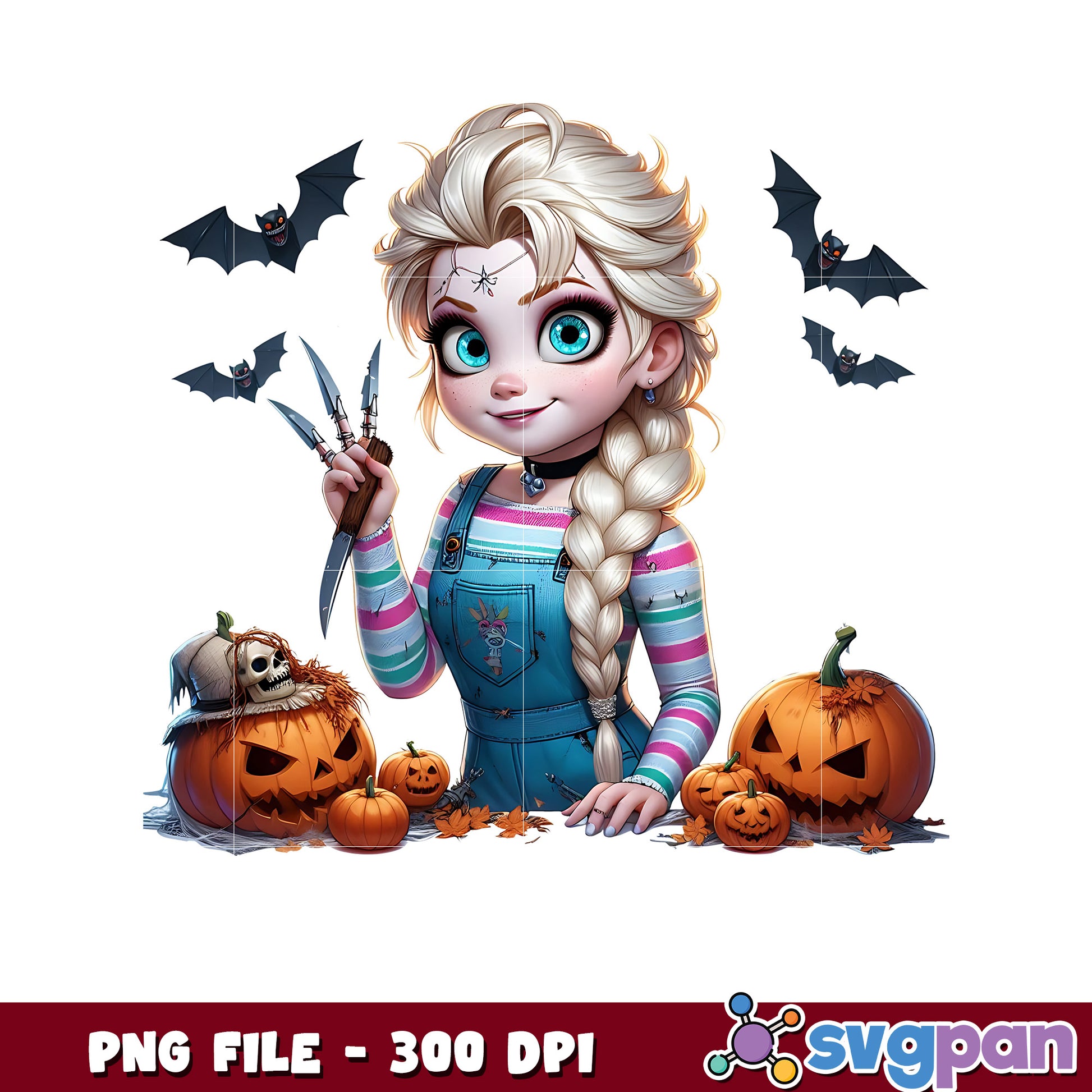 Elsa chukcy design png, disney princess png, disneyland halloween png