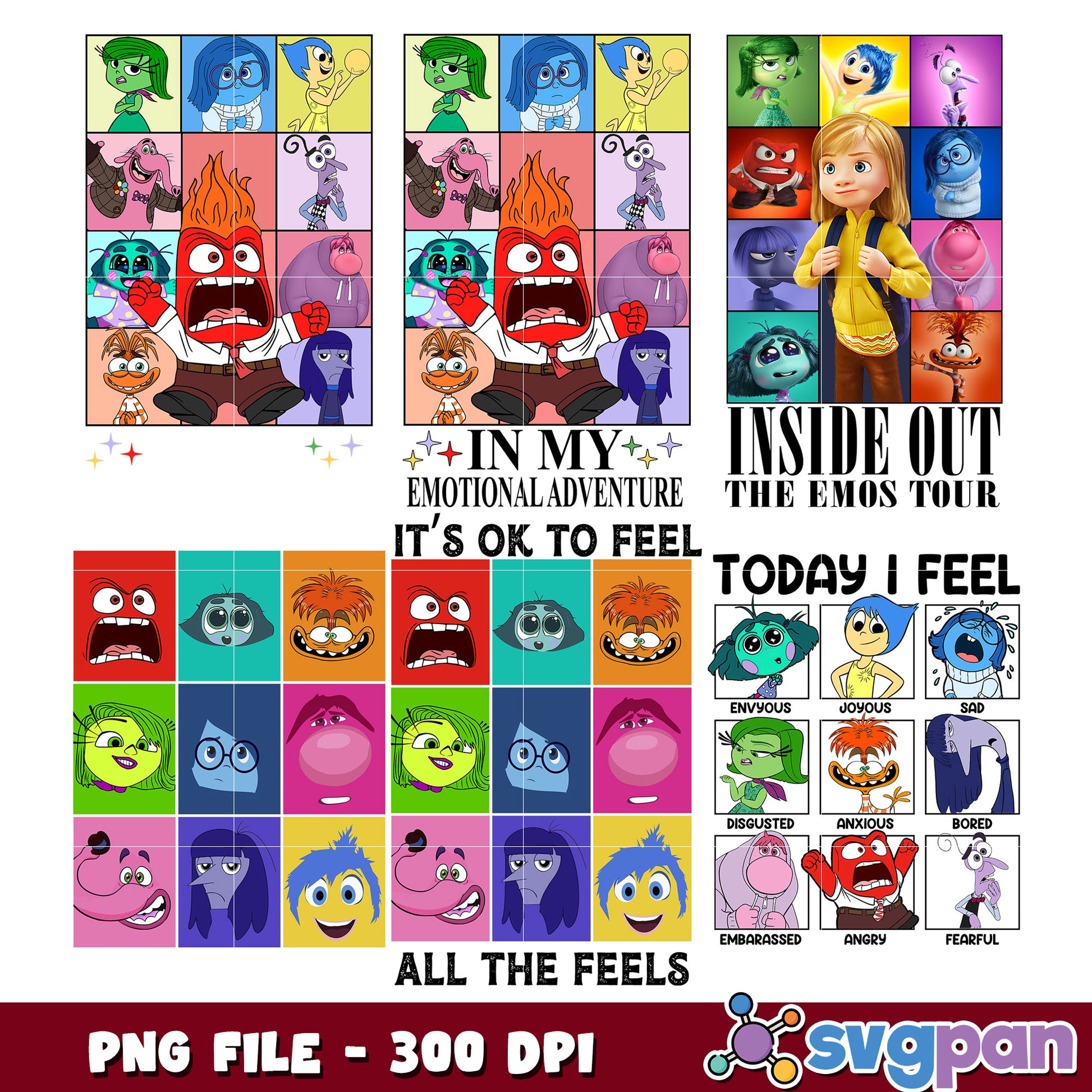 Emotional Adventure Inside Out PNG Bundle for Kids