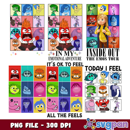 Emotional Adventure Inside Out PNG Bundle for Kids