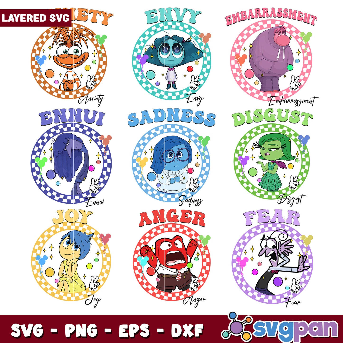 Emotions Bundle Layered SVG Files for Crafting
