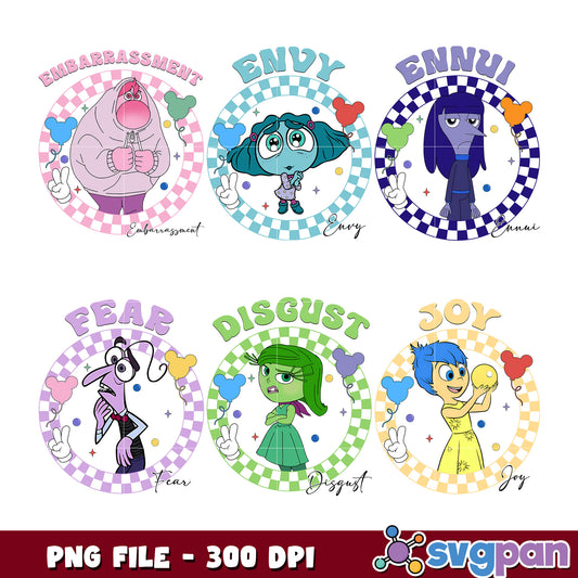 Emotions Bundle PNG File Six Unique Designs 300 DPI