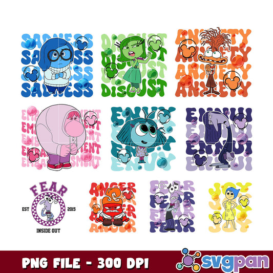 Emotions Bundle PNG Inside Out Character Designs