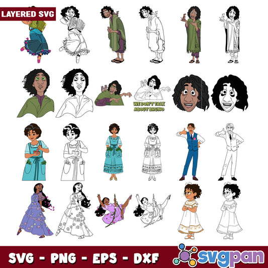 Encanto SVG Bundle Layered Characters
