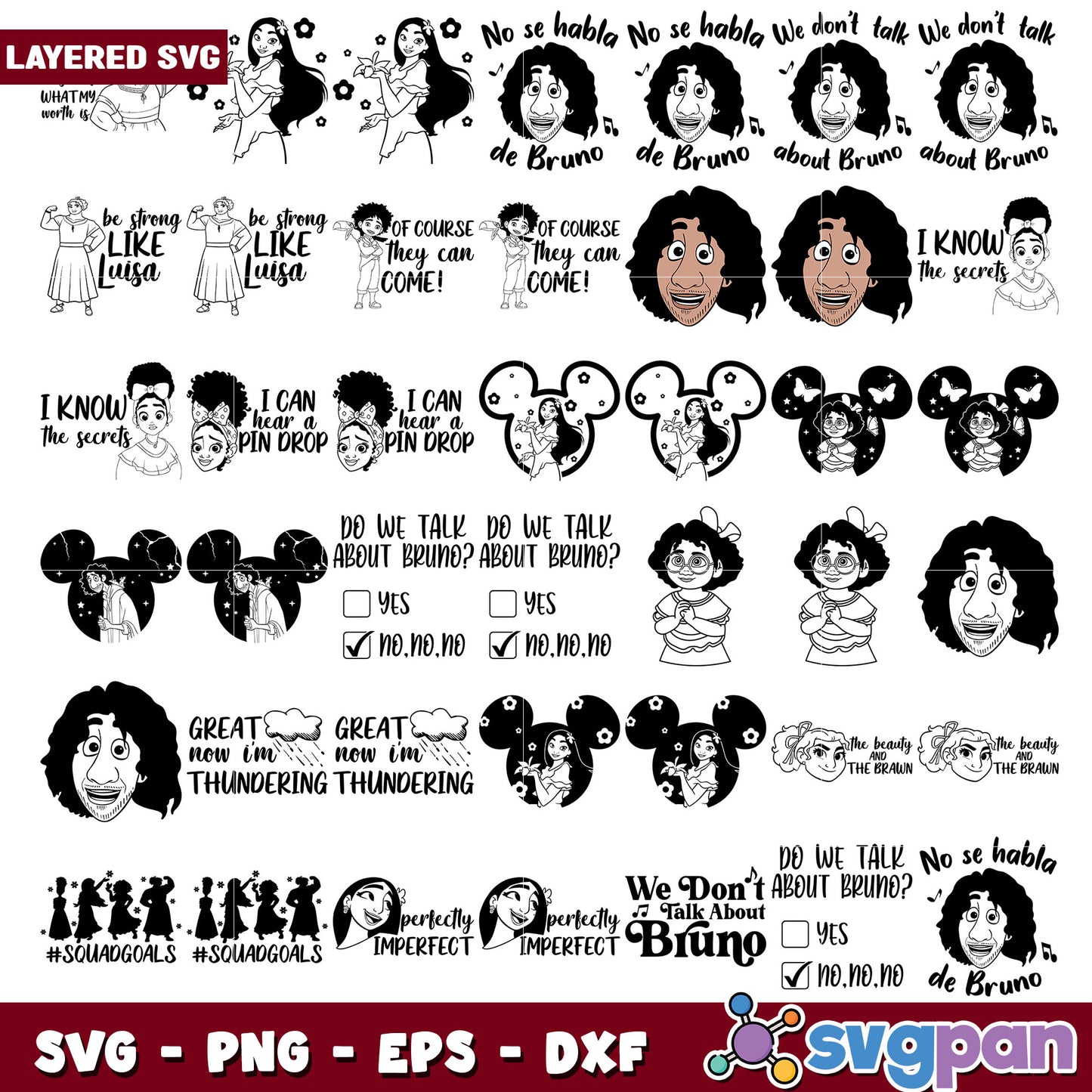 Encanto disney design svg bundle, encanto characters svg, disney plus svg