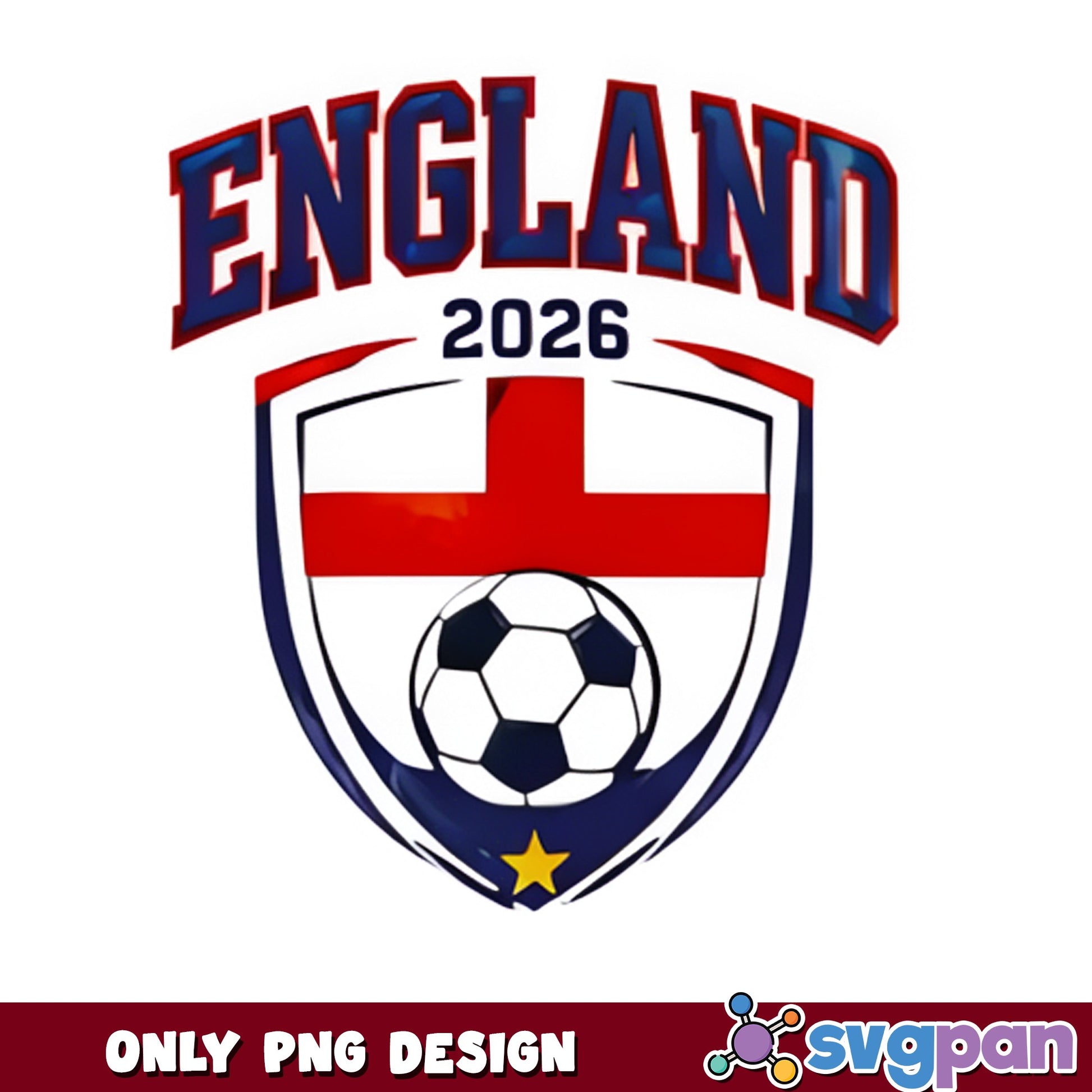 England Soccer 2026 PNG, England Football Shield PNG, World Cup PNG