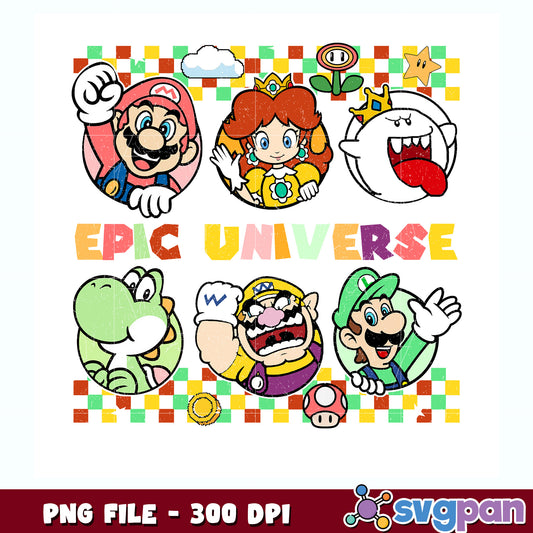 Epic universal png, mario characters png, father day png