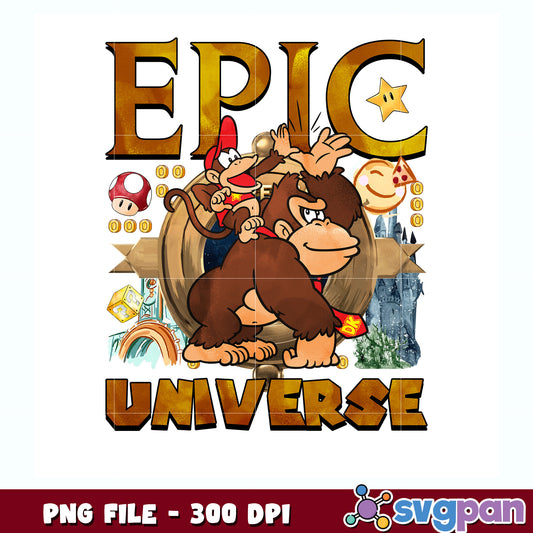 Epic universe mario donkey kong png, universal png, mario png