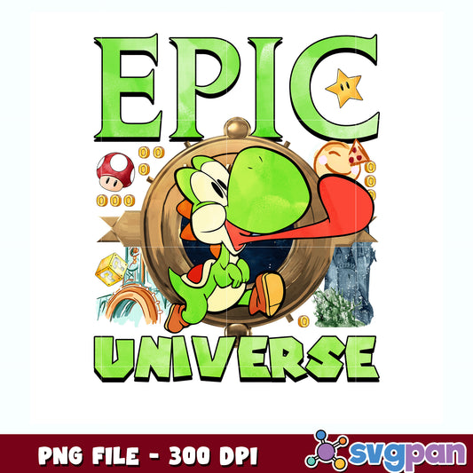 Epic universe mario yoshi png, mario the movie png, yoshi png