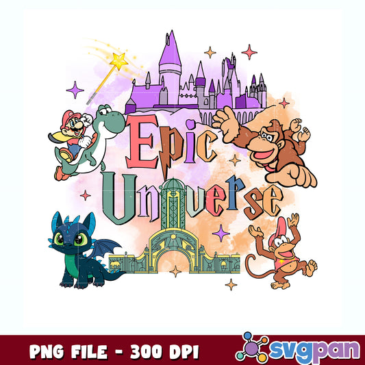Epic universe png, theme park png, adventure png