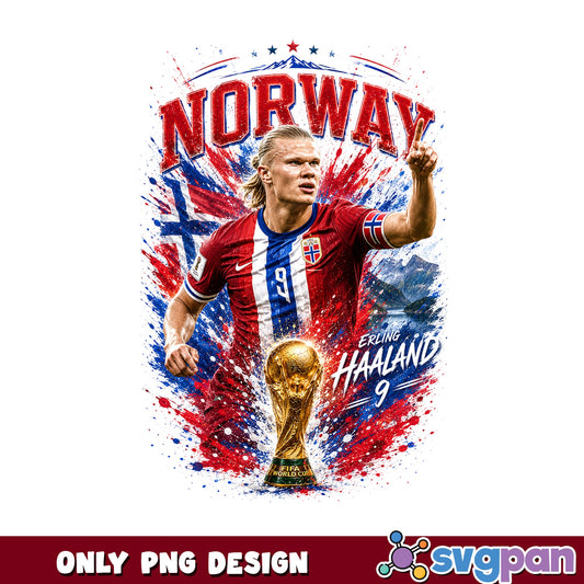 Erling Haaland Norway Football PNG, Soccer Player PNG, World Cup PNG