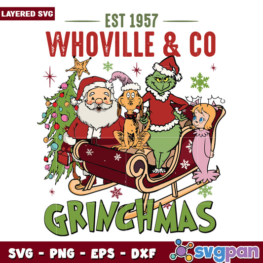 Est 1957 grinchmas svg, grinch clipart svg, christmas grinch svg