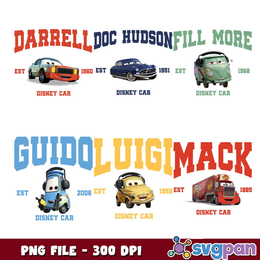 Est disney car design png bundle