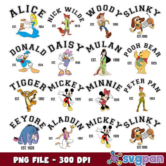Est disney characters png bundle