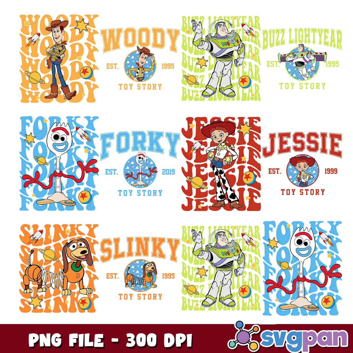 Est toy story character png bundle