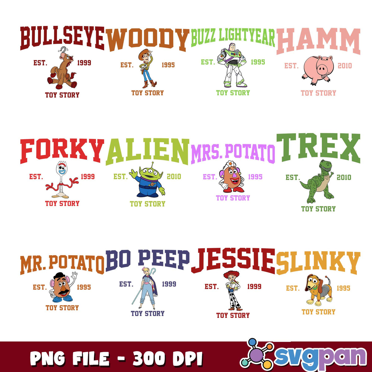 Est toy story characters png bundle