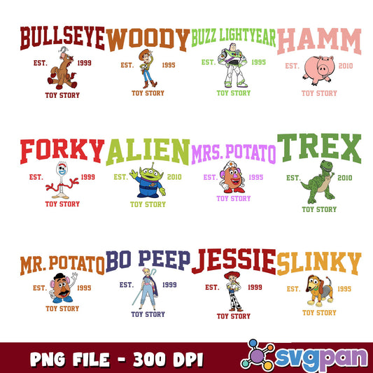 Est toy story characters png bundle