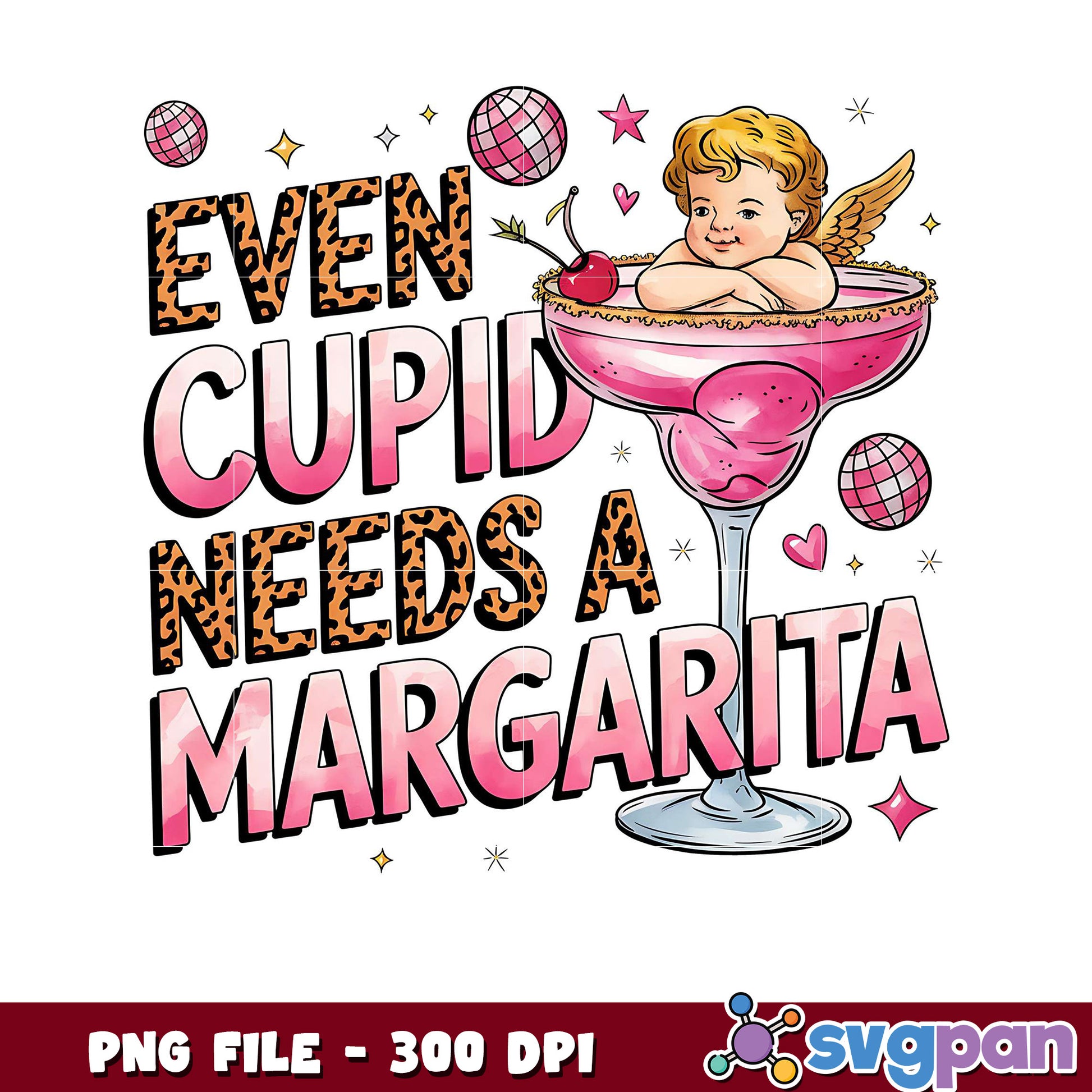 Even Cupid Needs a Margarita PNG, Fun Drink Design Art
