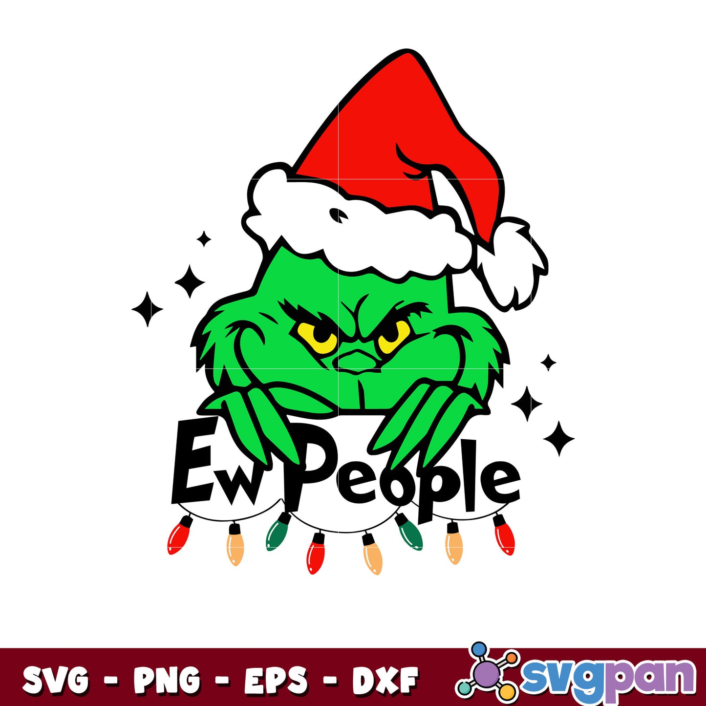 Ew people grinch christmas hat svg