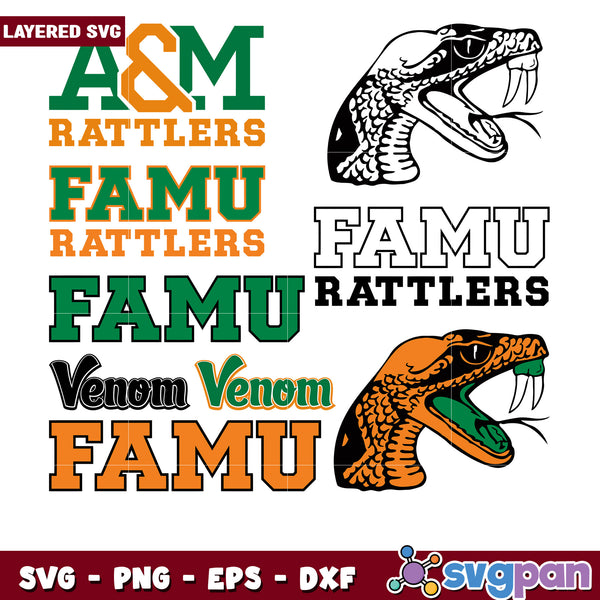 FAMU Rattlers SVG Bundle Layered Design – svgpan