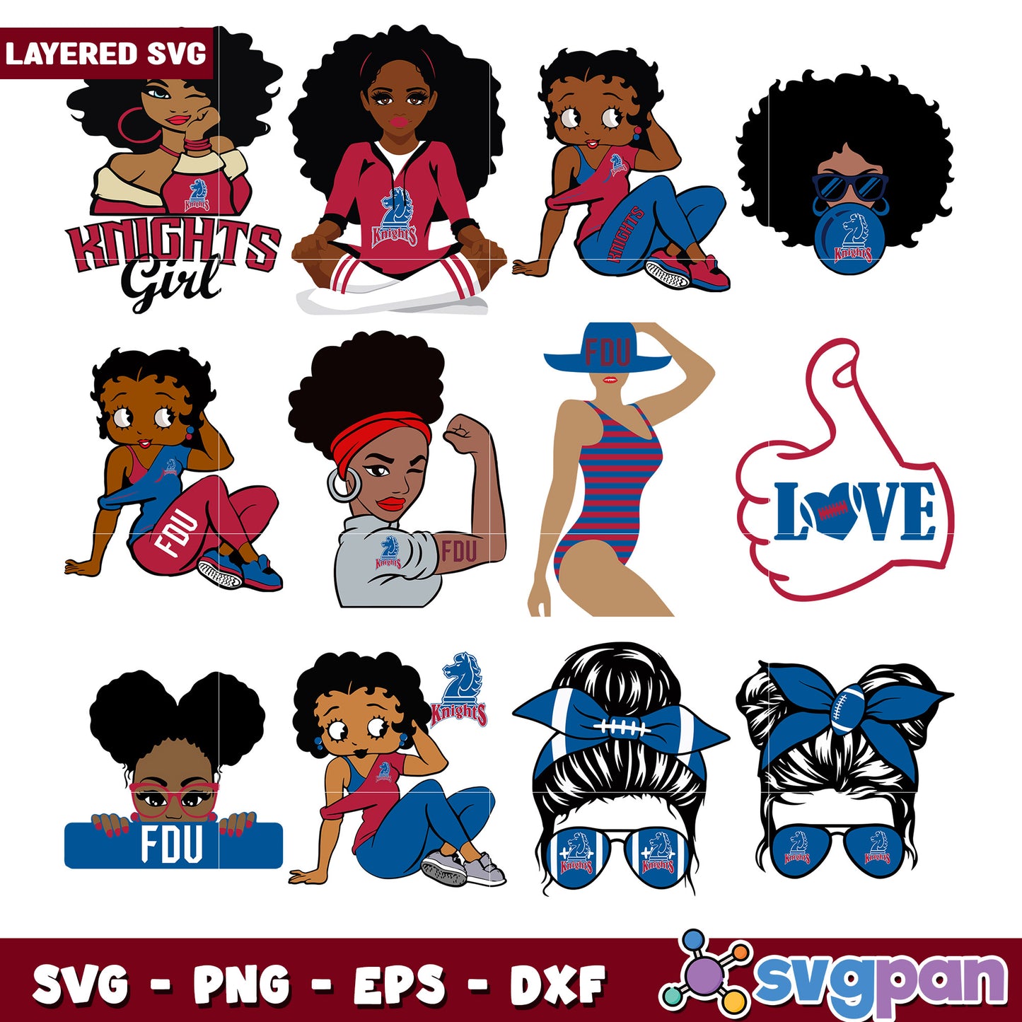FDU Knights Girls SVG Bundle