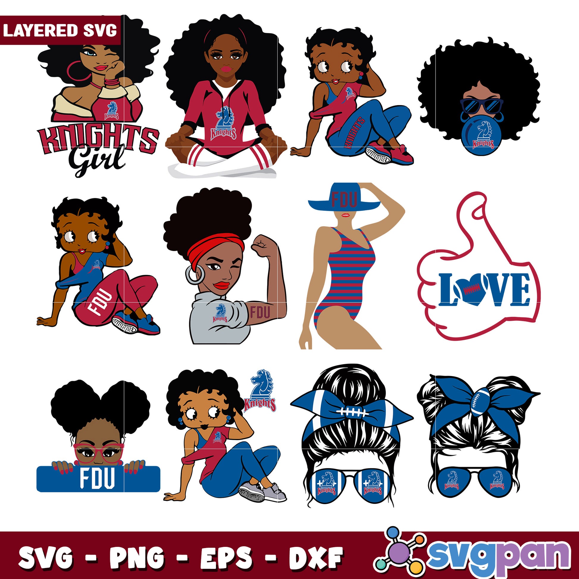 FDU Knights Girls SVG Bundle