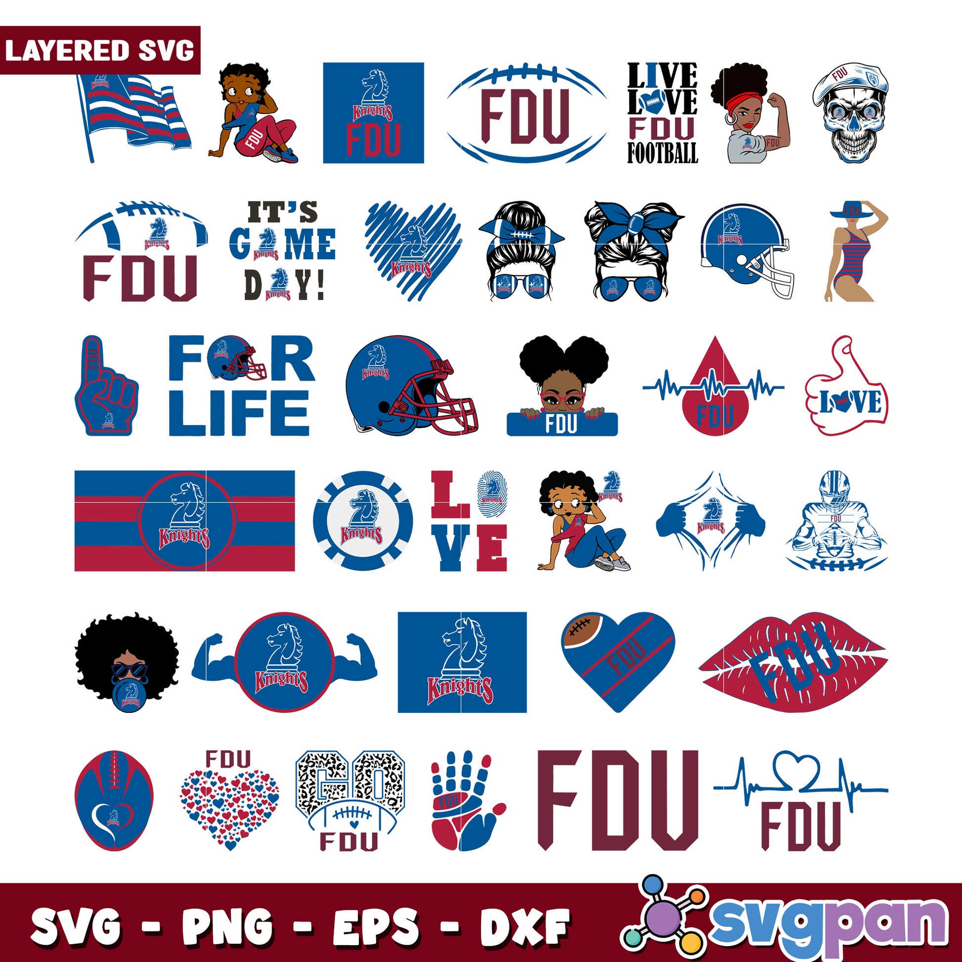 FDU Knights SVG Bundle Layered Designs