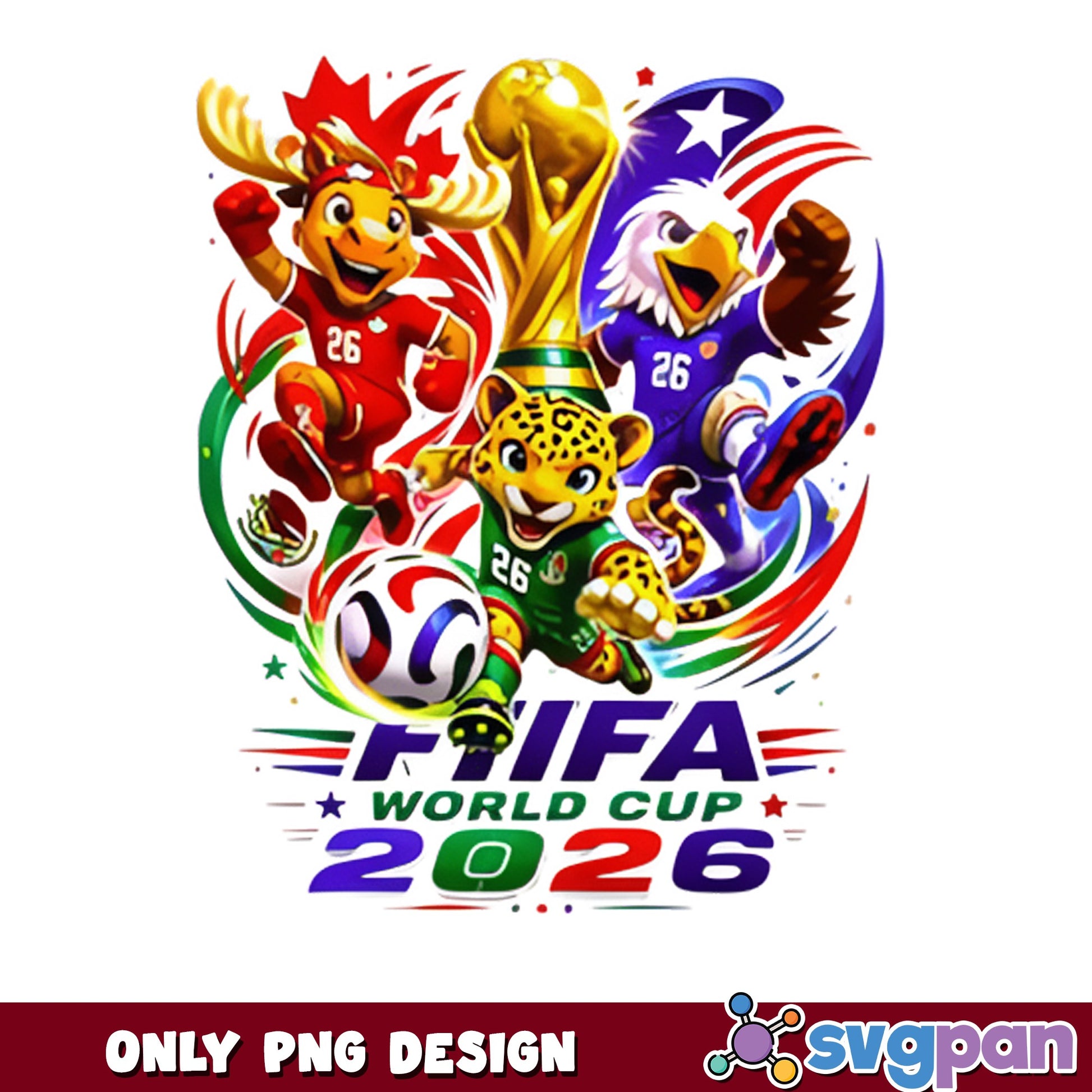 FIFA World Cup 2026 Mascots PNG, Soccer World Cup PNG, Football PNG