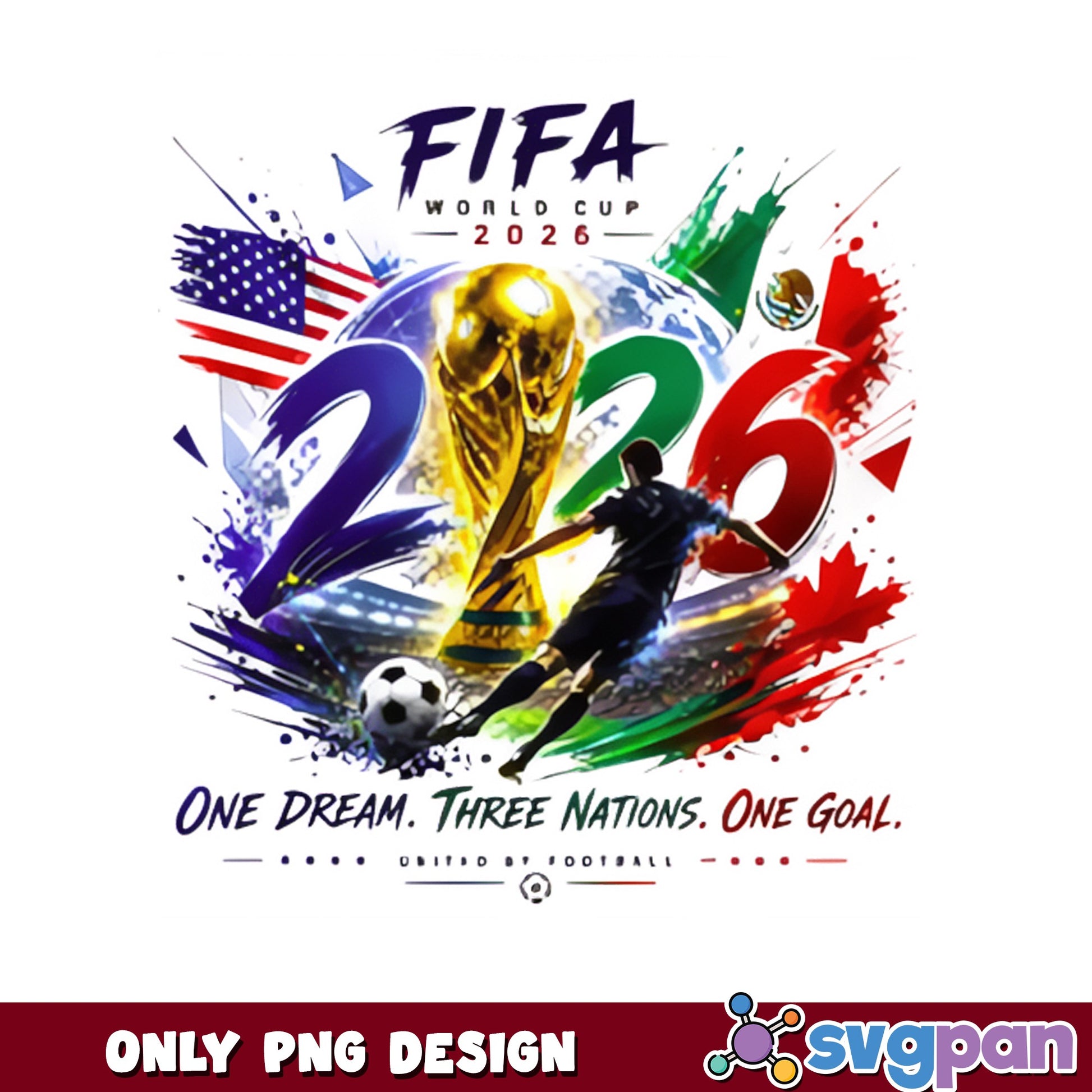FIFA World Cup 2026 PNG, Soccer Three Nations, Football PNG