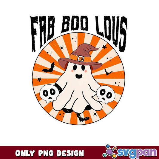 Fab Boo Lous Halloween Ghost PNG, Witch Ghost PNG, Spooky PNG
