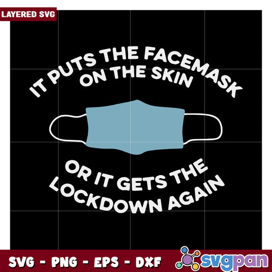 Facemask Graphic Design for Layered SVG Files, Perfect for Crafts