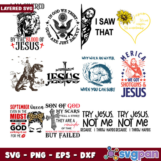 Faith Inspired Layered SVG Bundle for Creative Projects